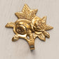 Gold Tone Brass Wall Hook with 2 Roses