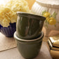 Vintage Hall Pottery Stoneware Green Custard Cups (Set of 2)
