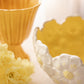 Medium Yellow and White Ceramic Floral Scalloped Bowl