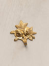 Gold Tone Brass Wall Hook with 2 Roses