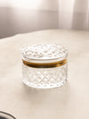 Vintage Heavy Medium Oval Clear Crystal Hinged Lidded Casket Box