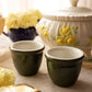 Vintage Hall Pottery Stoneware Green Custard Cups (Set of 2)
