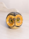 Vintage Alabaster Stone Owl Head Paperweight (Made in Italy)