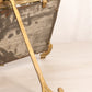 Antique Brass Rectangular Standing Mirror with Fancy Floral Designs