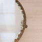 Antique Circular Plateau Mirror Tray with Silver and Copper Tone Accents
