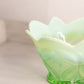 Antique Green Opalescent Bowl with Fancy Designs