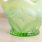 Antique Green Opalescent Bowl with Fancy Designs