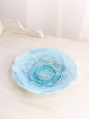 Antique Jefferson Glass Blue Opalescent Wishbone and Drapery Plate