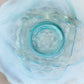 Antique Jefferson Glass Blue Opalescent Wishbone and Drapery Plate