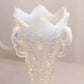 Antique Jefferson Glass Clear White Opalescent Aurora Borealis Vase