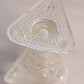 Antique Jefferson Glass Clear White Opalescent Aurora Borealis Vase
