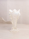 Antique Jefferson Glass Clear White Opalescent Aurora Borealis Vase