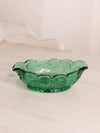 Vintage Small Oval Green Dish with Floral Designs