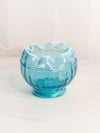 Antique Blue Opalescent Bowl with Ruffle Edge