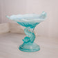 Antique Blue Opalescent Northwood Glass Compote with Dolphin Stem