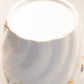 Medium Circular White Ceramic Lidded Jar with Blue & Gold Floral Designs