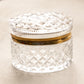 Vintage Heavy Medium Oval Clear Crystal Hinged Lidded Casket Box