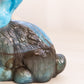 Medium Blue and Grey Slag Glass Bunny Rabbit Figurine