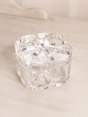 Medium Square Clear Crystal Lidded Dish with Rounded Edges