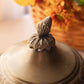 Medium Dark Brass Acorn Lidded Dish with Handles