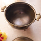 Medium Dark Brass Acorn Lidded Dish with Handles