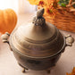 Medium Dark Brass Acorn Lidded Dish with Handles
