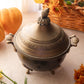Medium Dark Brass Acorn Lidded Dish with Handles