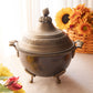 Medium Dark Brass Acorn Lidded Dish with Handles