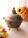 Medium Dark Brass Acorn Lidded Dish with Handles