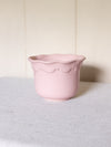 Medium Light Pink Ceramic Scalloped Ruffled Planter