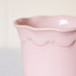 Medium Light Pink Ceramic Scalloped Ruffled Planter