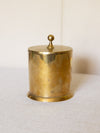 Small Plain Lidded Brass Cylindrical Canister