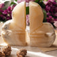 Cream and Beige Onyx Stone Fleur-De-Lis Bookends