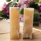 Cream and Beige Onyx Stone Fleur-De-Lis Bookends