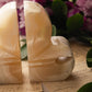 Cream and Beige Onyx Stone Fleur-De-Lis Bookends