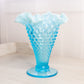 Vintage Fenton Large Blue Opalescent Glass Cone Shaped Hobnail Vase