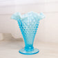 Vintage Fenton Large Blue Opalescent Glass Cone Shaped Hobnail Vase