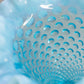 Vintage Fenton Large Blue Opalescent Glass Cone Shaped Hobnail Vase