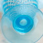Vintage Fenton Large Blue Opalescent Glass Cone Shaped Hobnail Vase