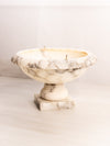 Vintage Medium Alabaster Stone Bird Bath Compote (Missing Birds)