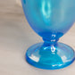 Vintage Medium Blue Iridescent Stretch Glass Lidded Dish