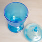 Vintage Medium Blue Iridescent Stretch Glass Lidded Dish