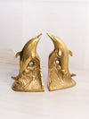Vintage Brass Dolphin Bookends