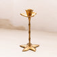 Vintage Medium Brass Floral Candlestick