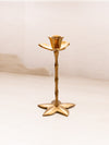 Vintage Medium Brass Floral Candlestick