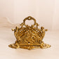 Vintage Brass Letter Holder with Angled Sides and Cherubs