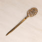 Vintage Brass Letter Opener with Fancy Design on Top
