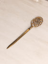 Vintage Brass Letter Opener with Fancy Design on Top