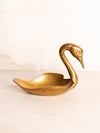 Vintage Brass Medium Swan Dish