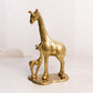 Vintage Brass Mother and Baby Giraffe Figurine